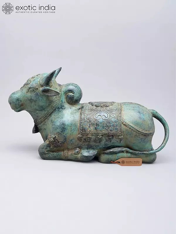 14" Sitting Nandi - Lord Shiva's Vahana | Brass Idol