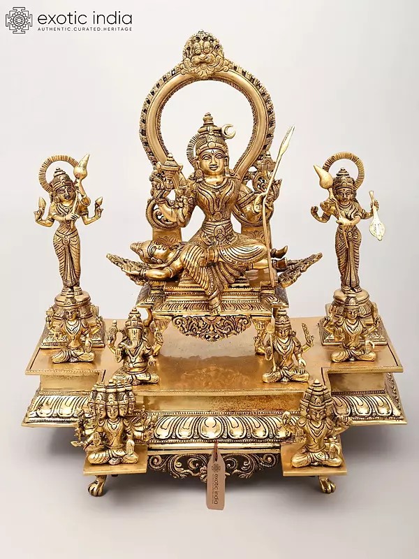 Brass Statue: Sachamara Rama Vani Savya Dakshina Sevita (Lalita Sahasranama), 20"