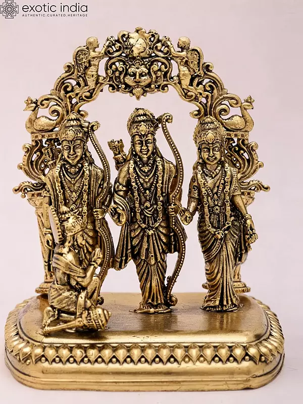 Brass Statue: Small Shri Ram Darbar (3")
