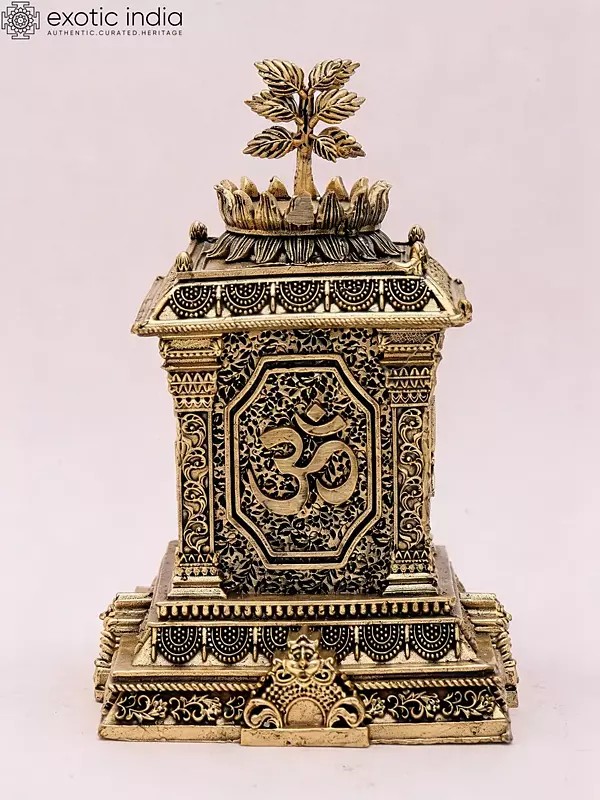 5" Small Superfine Sacred Tulsi Ghar | Auspicious Brass Shrine