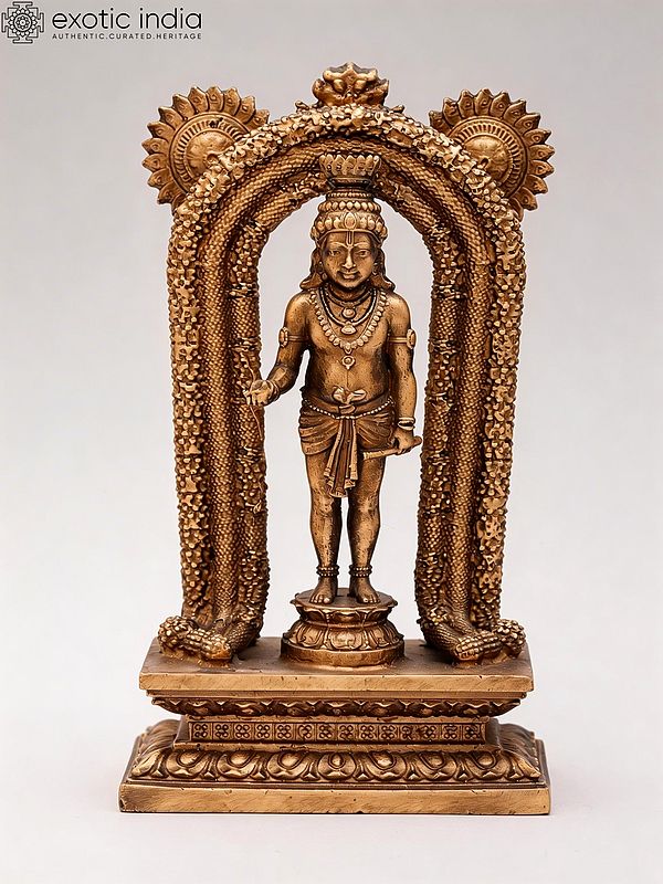 Superfine Bronze Statue of Lord Guruvayurappan Krishna, 4 inches