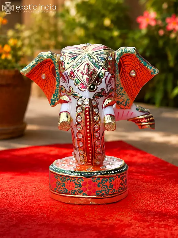 Divine Lord Ganesha Marble Sculpture (5")