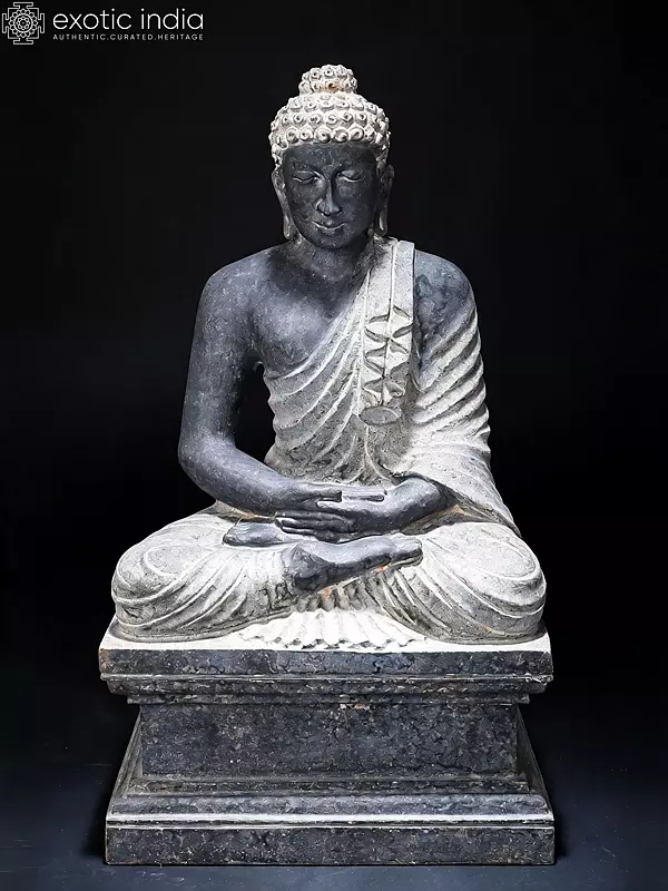 Granite Stone Buddha Statue (25") - Meditative Pose