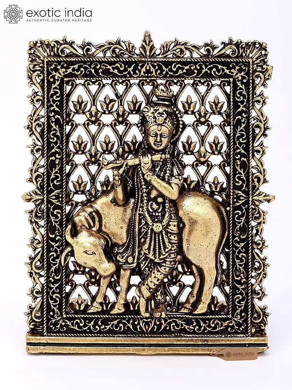 3" Small Superfine Cow Krishna Brass Idol