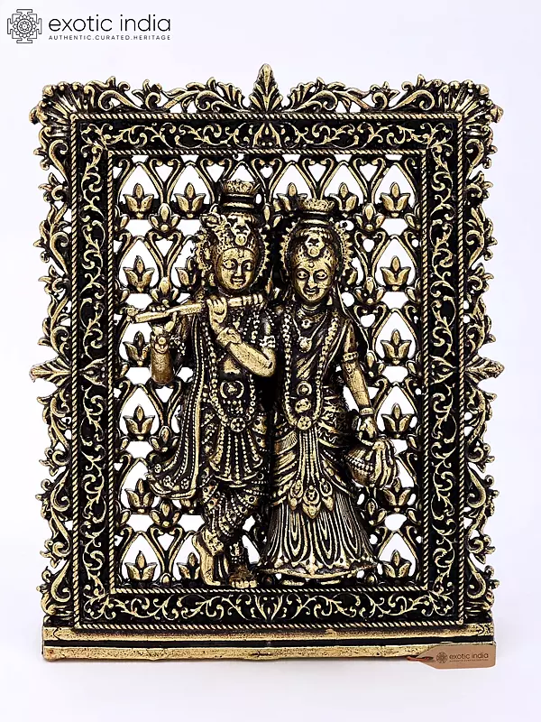 3'' Superfine Standing Radha Krishna Brass Statue
