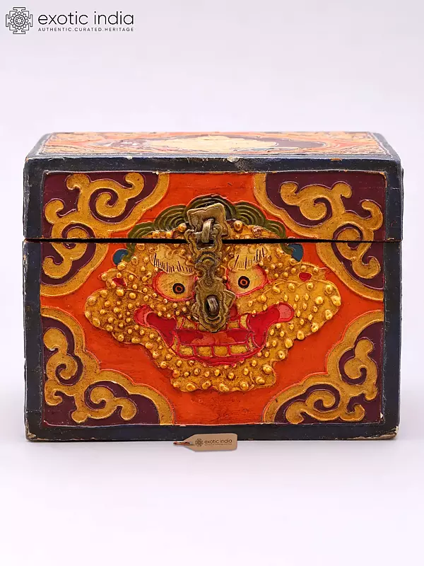 Small Tibetan Buddhist Ritual Wood Box (5
