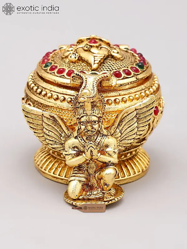 2" Brass Garuda Kumkum Box