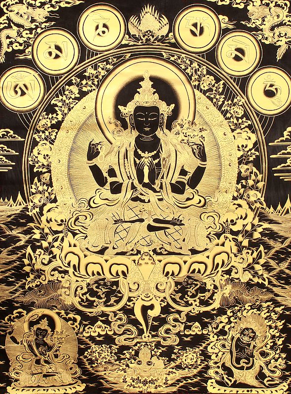Tibetan Buddhist Deity Chenrezig (Shadakshari Avalokiteshvara)