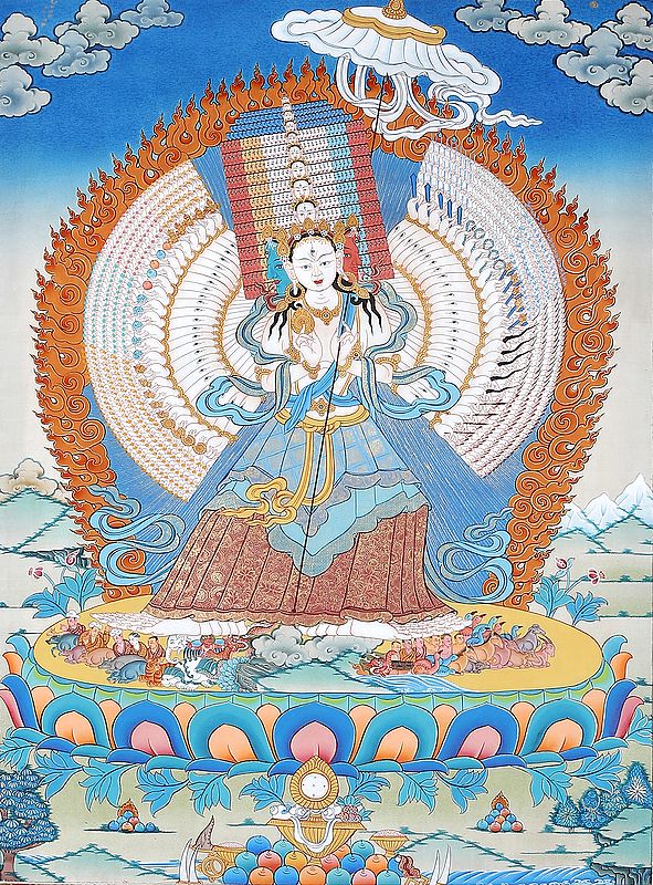 Tibetan Buddhist Ushnishasitatapattra - Goddess of the Victorious Parasol