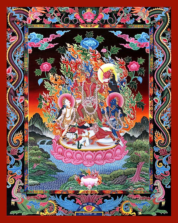 Goddess Mahavidya Chhinnamasta -Superfine Brocadeless Thangka