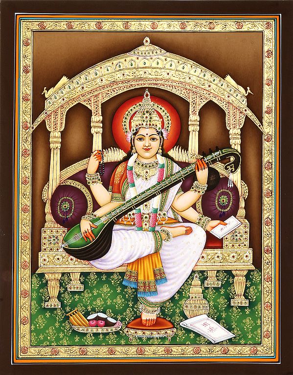 Scarlet-Haloed Devi Sarasvati