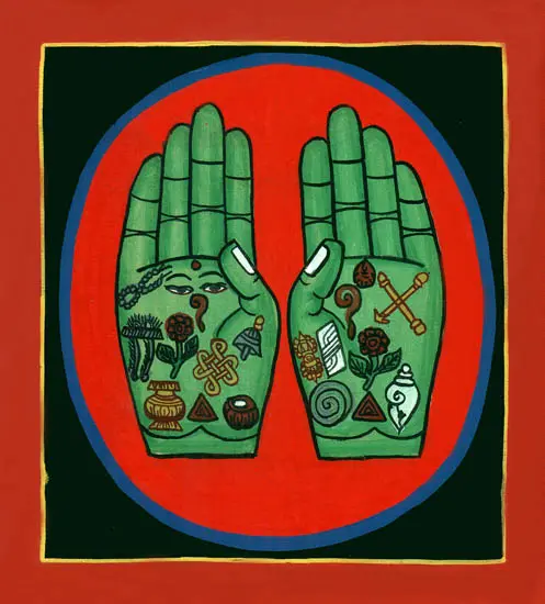Auspicious Green Palms