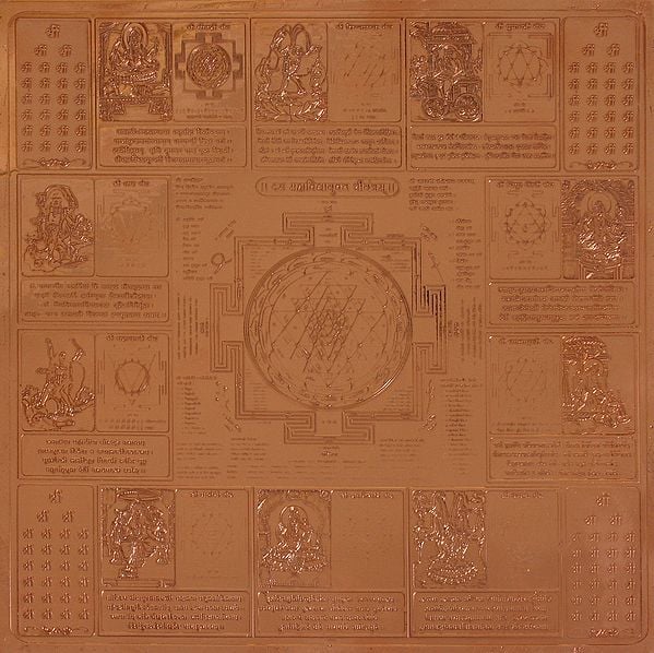 Yantra of Ten Mahavidyas with the Shri Yantra in Centre