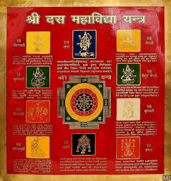 Super Large Size Shri Dash Mahavidya Yantra (Ten Mahavidyas Yantra)