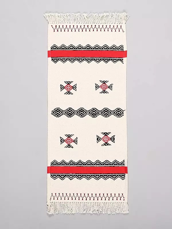 Toda Embroidered Table Runner from Tamil Nadu