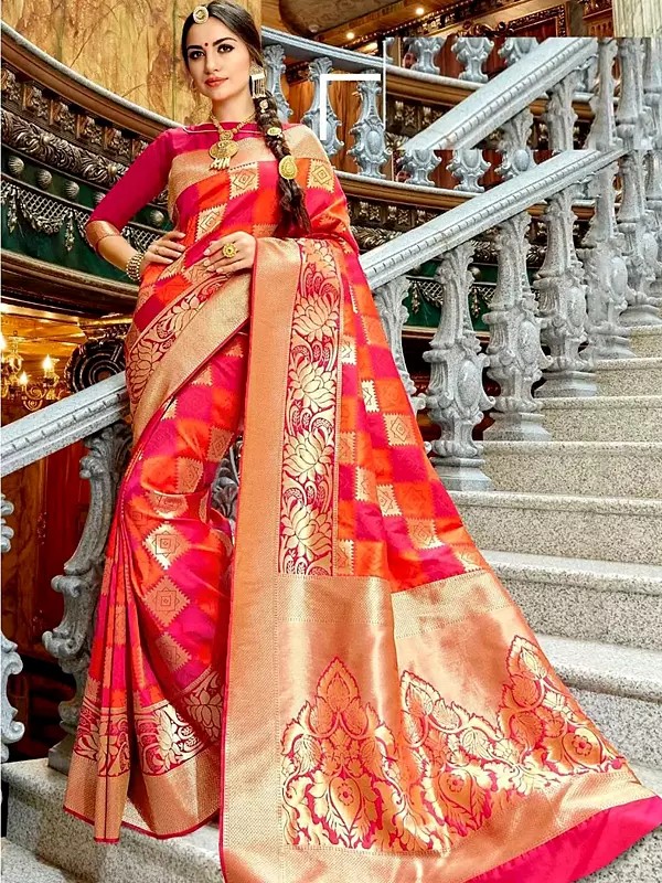 Soft Lichi Silk Saree Beautiful Rich Pallu Jacquard Work All Over Weaving Ethnic Party Festive Wedding Wear