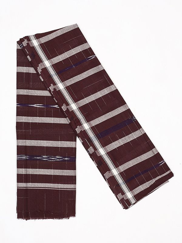 Ikat woven Angavastram with Graph Check Patterns