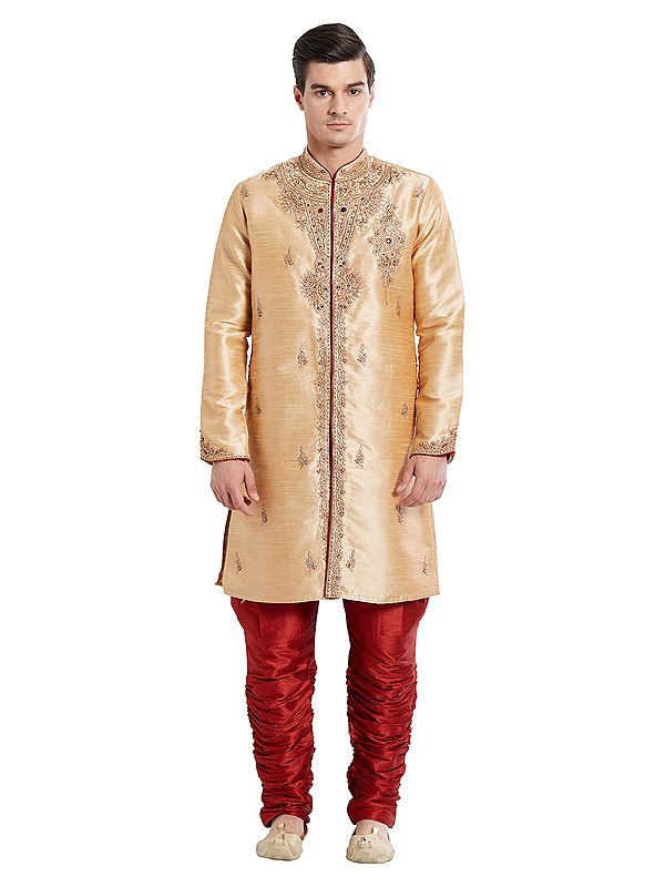 Premium Silk Sherwani for Men: Intricate Embroidery for Groom and Grand Occasions