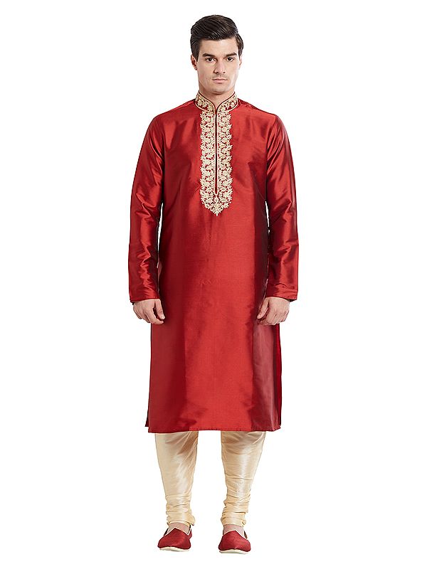 Traditional Silk Kurta Set for Men - Festive and Wedding Apparel
