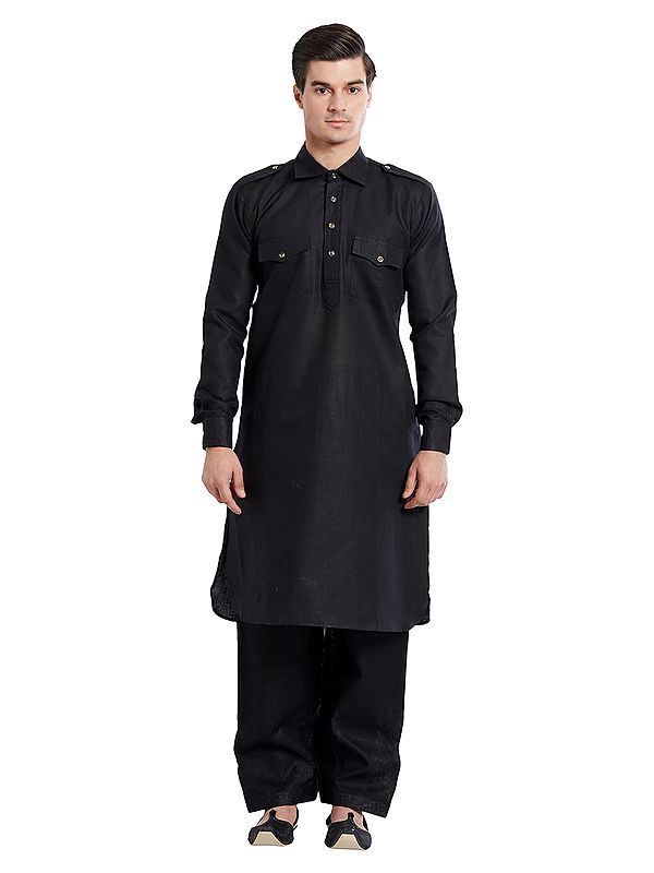 Men's Plain Cotton Kurta Salwar Set: Everyday Ethnic Attire