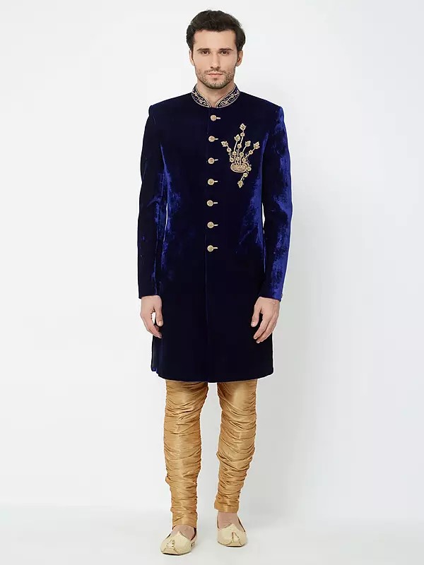 Premium Velvet Sherwani Suit for Grooms & Formal Events