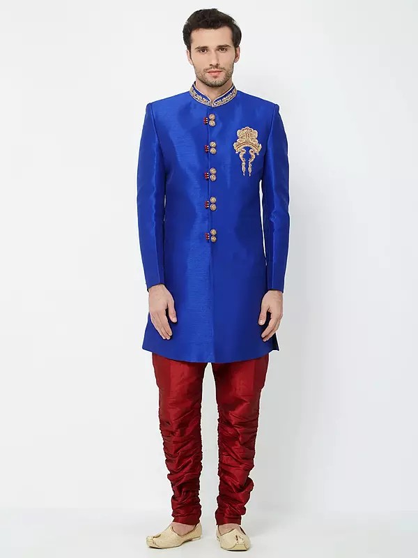 Traditional Indo Western Sherwani for Men - Wedding Groom Ensemble