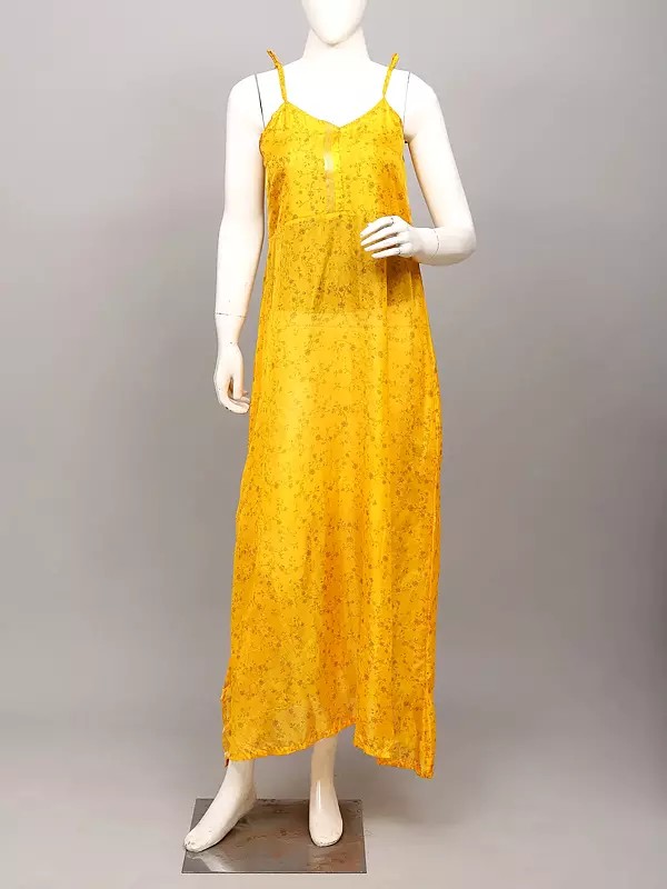 Vintage Assorted Print Long Red Dress