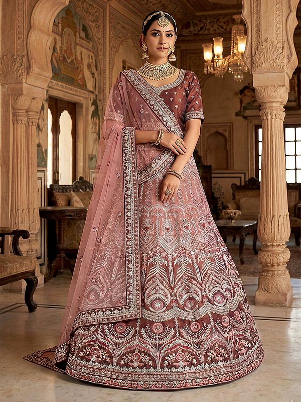 Luxurious Velvet Lehenga Choli With Dual Sequence Work And Handwork Embroidery Perfect For Bridal And Special Occasions