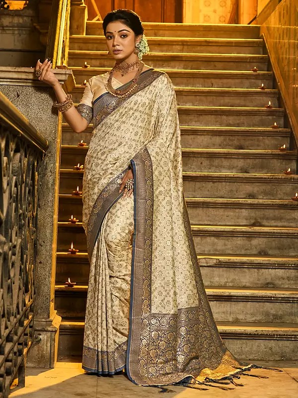 Banarasi Silk Saree For Women With Luxurious Woven Design Traditional Indian Ethnic Wear Ideal For Weddings