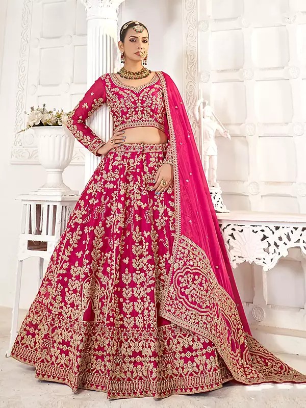 Jimmi Choo Heavy Embroidery Work Elegant Wedding Wear Lehenga Choli With Matching Dupatta