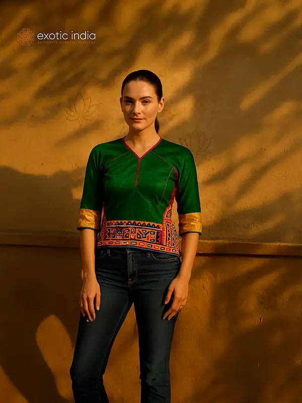 Lush-Meadow Backless Choli from Kutch with Embroidery and Mirrors