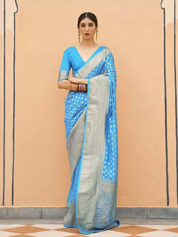 Nylon Handloom Weaving Designer Saree With Floral Pallu For Casual Occasion