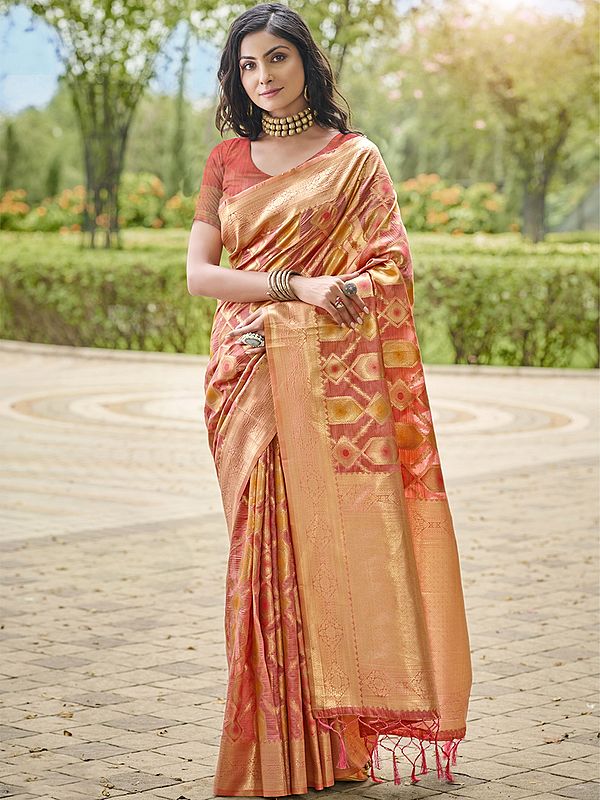 Festival Occasion Organza Saree For Women With Tassels Pallu