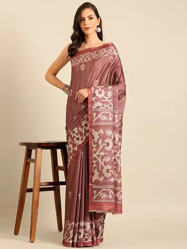 Geometric Printed Designer Saree With Blouse For Festival Occasion