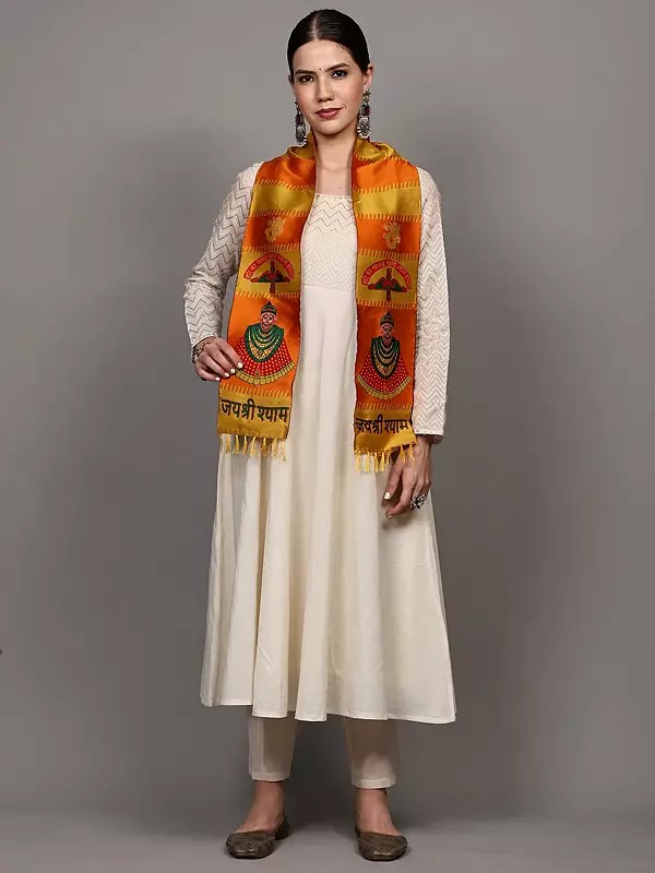 Baba Khatu Shyam Prayer Scarf (Barbarika) with Om