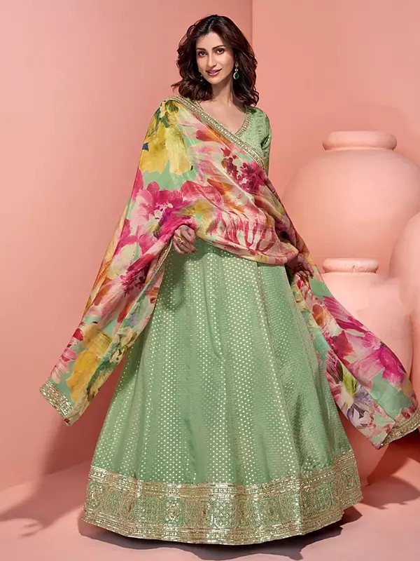 Graceful Viscose Silk Anarkali Suit with Chinon Dupatta and Intricate Thread Weaving Embroidery Work for Special Occasions