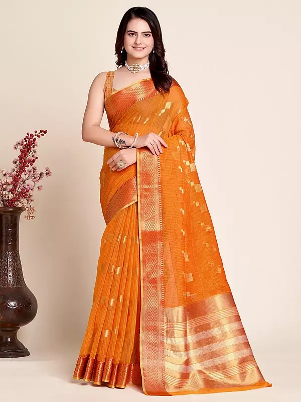 Kota Doriya Soft Silk Weaving Work Party Wear Saree With Striped Pallu