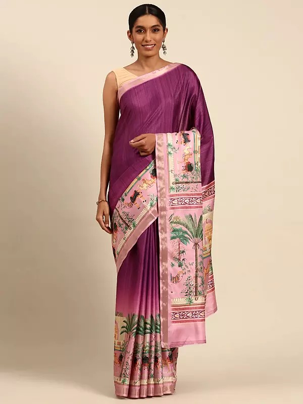 Cotton Broad Border Casual Wear Saree With Attractive Digital Print Pallu