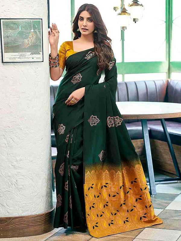 Elegant Soft Lichi Silk Saree With Beautiful Rich Pallu And All Over Jacquard Weaving Ideal For Wedding And Festive Wear