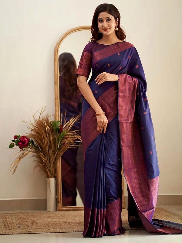 Soft Lichi Silk Saree With Glamorous Jacquard Weaving And Classic Rich Pallu For Festive And Wedding Occasions
