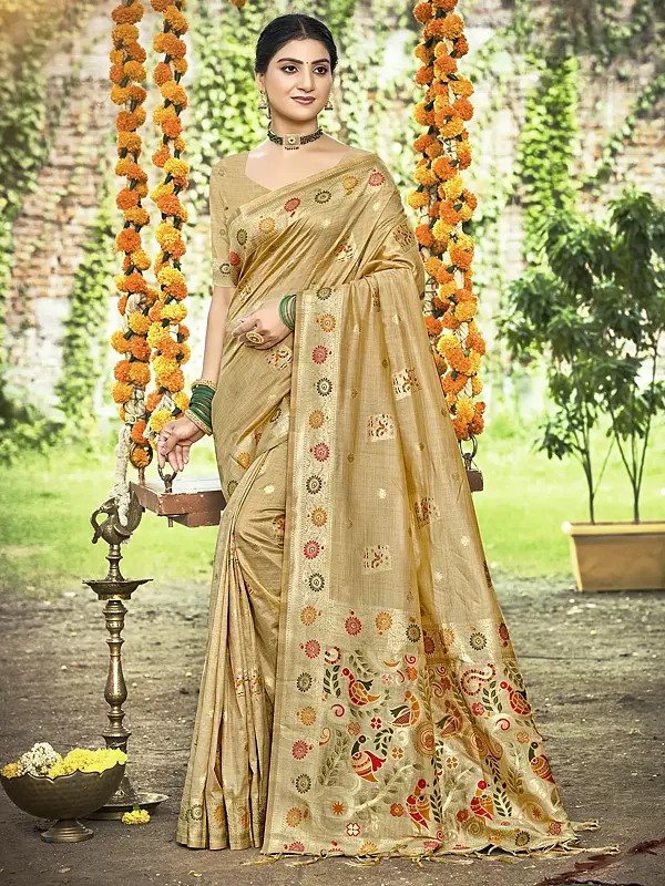 Assam Silk With Meena Saree Elegant Traditional Weaving Rich Zari Border Wedding And Festive Wear Saree Set