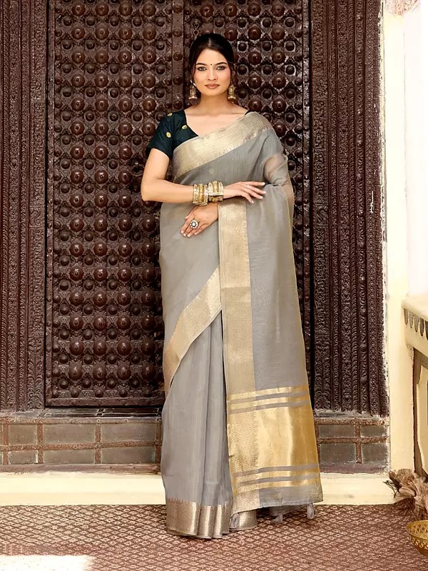 Elegant Cotton Woven Designer Saree With Traditional Pallu Style For Wedding Festive And Party Wear For Women