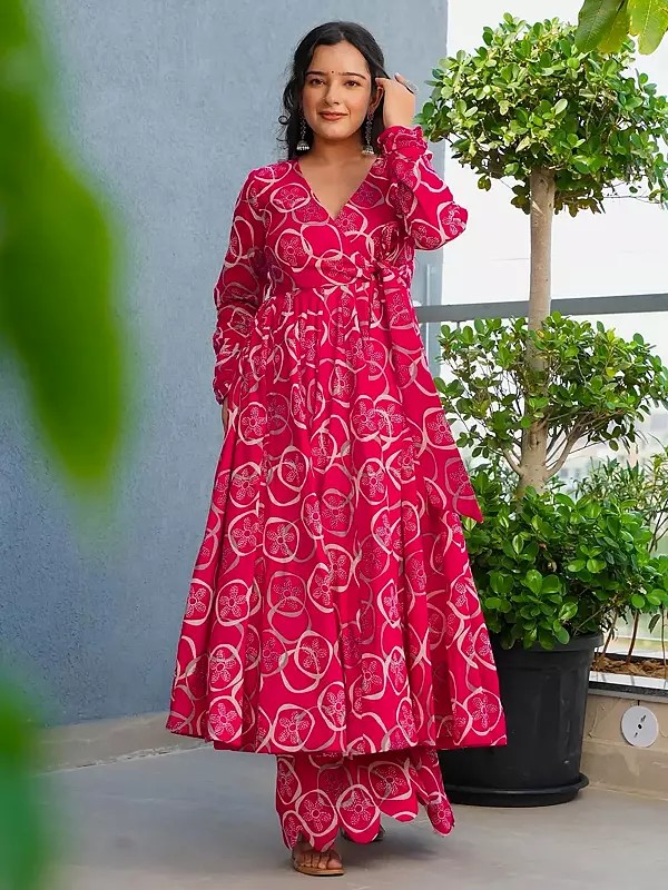 Stylish Heavy Rayon Digital Printed Anarkali Kurti With Matching Bottom Ethnic Wear Ideal For Festive Occations