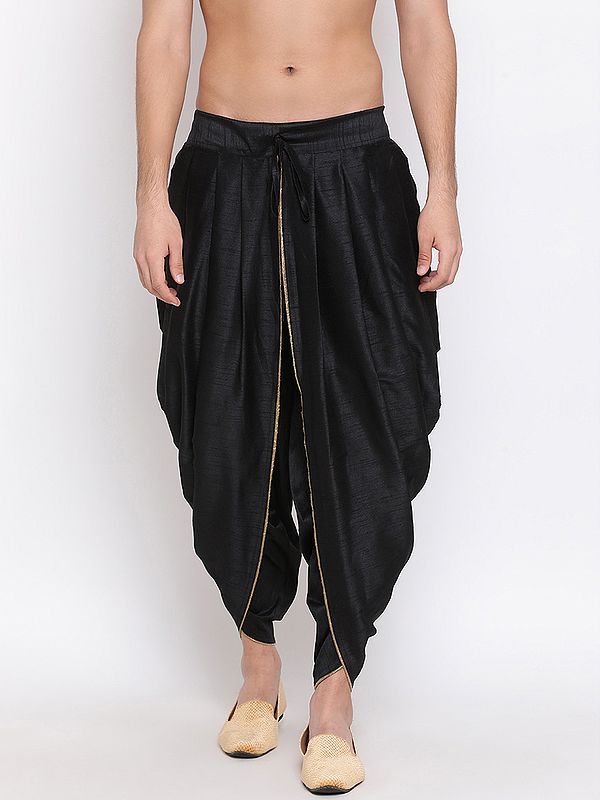 Silk Blend Traditional Men's Dhoti (Ready To Wear)