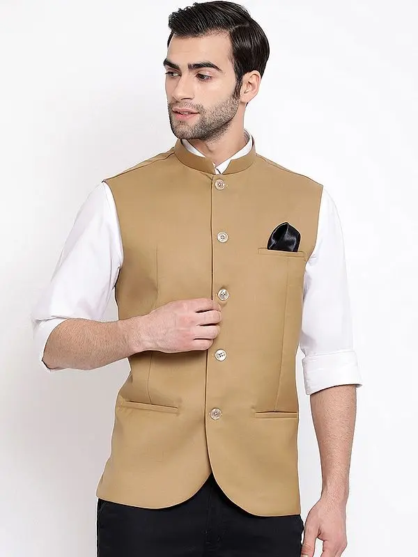 Cotton Silk Ethnic Modi Jacket for Men