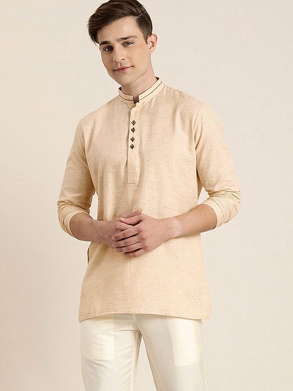 Organic Cotton Short Kurta With Wooden Button