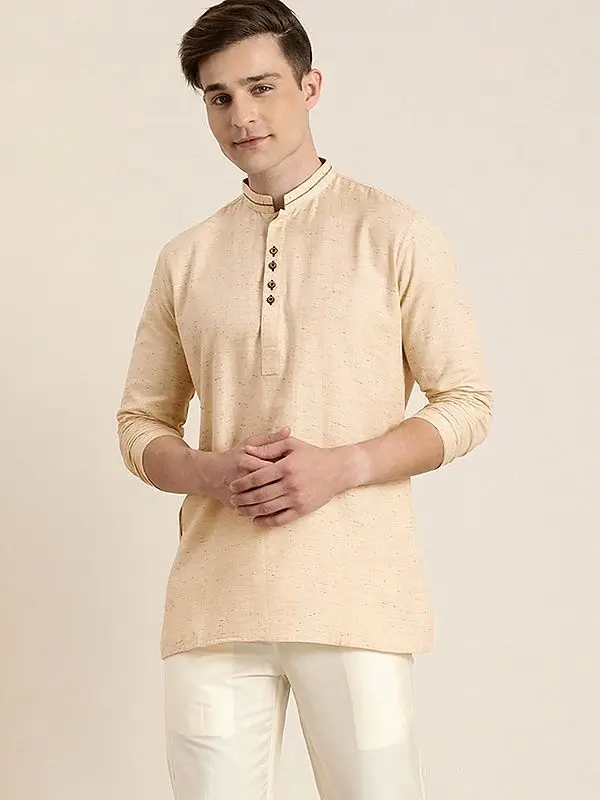 Organic Cotton Short Kurta With Wooden Button