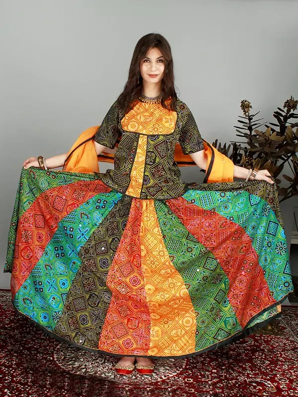 multicolor ghagra choli
