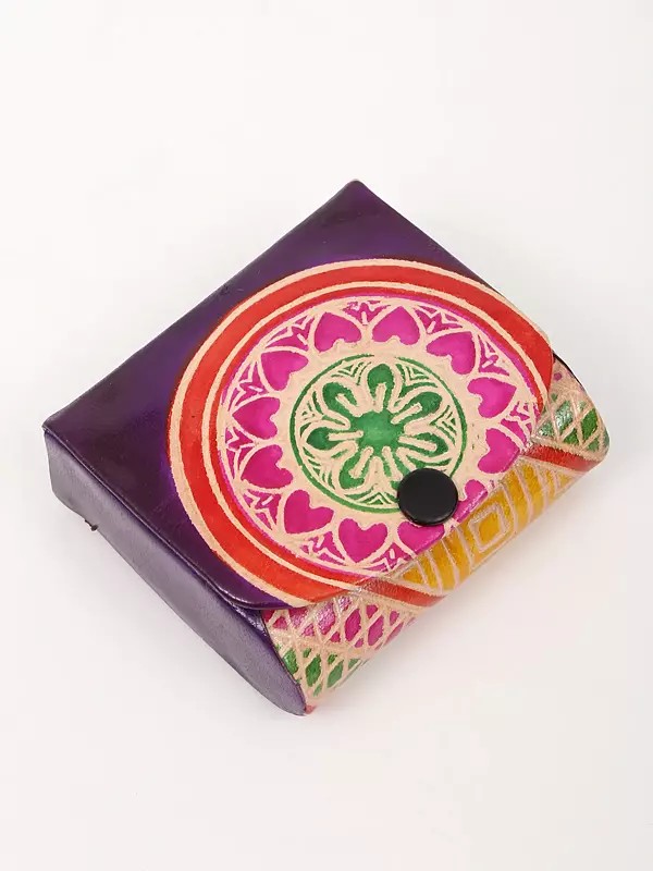 Shantiniketan Traditional Leather Lipstick Case Holder with Inside Mirror