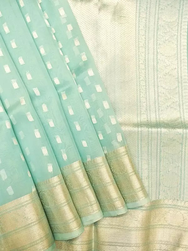 Organza Kora Pure Silk Handloom Banarasi Saree with All-Over Bootis